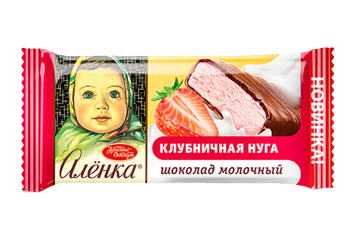 Шоколад Аленка молочный с начинкой с клубничной нугой 20 гр